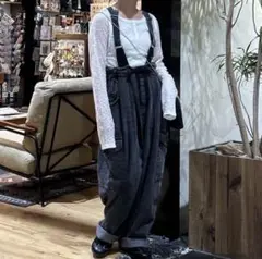 ニコアンド　モンスターカーゴデニム　ブラック　フリーサイズ