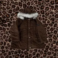 00s archive ブラウン ダウンジャケット ファー y2k平成 グランジ