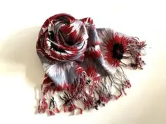 【 ストール：花モチーフ 】 中古・傷あり