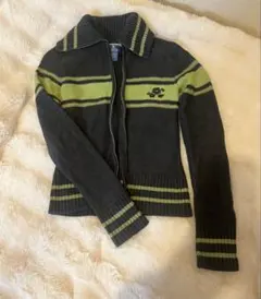 ニットカーディガン ファスナー