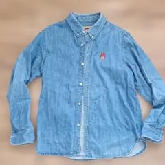 Interbreed デニムシャツ クマ刺繍