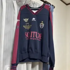 刺繍ロゴ Vネック トレーナー ネイビー