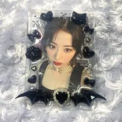 トレカケース ブラック シルバー 悪魔 羽 透明 ハンドメイド レジンデコ