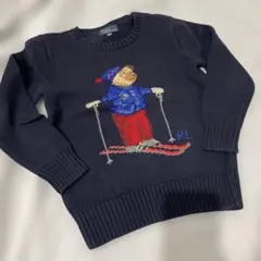 美品　Ralph Lauren スキー刺繍セーター 120 ポロベア
