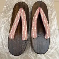 木製下駄 ピンク鼻緒