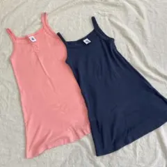 プチバトー　キャミソール　ワンピース　2着セット　5ans