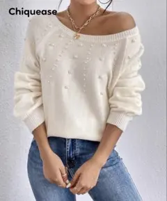 SHEIN パール ニット L