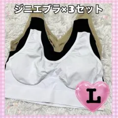 【Lサイズ】ジニエブラ 3枚セット ナイトブラ ノンワイヤー スポーツブラ