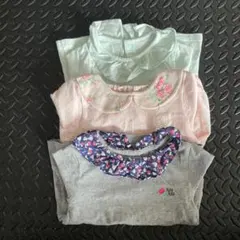 ベビー服 Tシャツセット 3枚組　襟付きトップス　　　女の子達　90サイズ