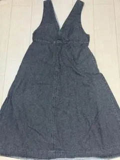 GU デニムワンピース　ダークグレー Vネック 　M