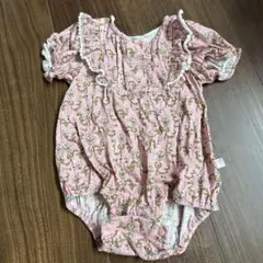 モイモルン　moimoln 花柄ロンパース フリル付き 80cm