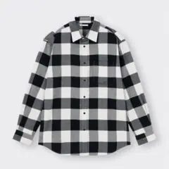 新品タグ付き　GU フランネルチェックシャツ M オフホワイト　ユニセックス