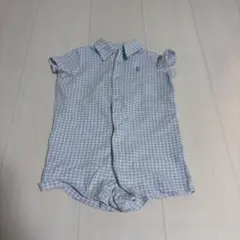 Ralph Lauren 半袖ロンパース 青白チェック