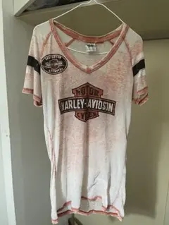 Harley-Davidson 半袖Tシャツ Vネック ホワイト/オレンジのサムネイル