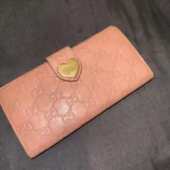 GUCCI グッチシマ ラブリーハート　フラップ長財布