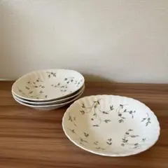 【レトロ食器】花柄 陶磁器 お皿 4枚セット