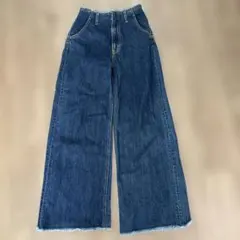 アズールバイマウジー　 デニムワイドパンツ ダークブルー　S