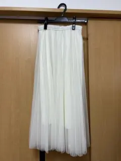 アイボリーチュールフレアロングスカート