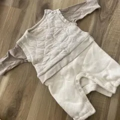 バースデイ　新生児　ベビー　オーガニックコットンロンパース 50-60 裏起毛