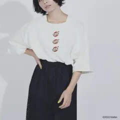 ear PAPILLONNER　ロゴ刺繍オーバーサイズドTシャツ　UNO　フリーのサムネイル