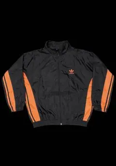 adidas 黒オレンジ ナイロンジャケット S 90 ~00s