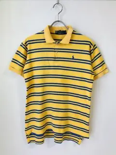 Polo by Ralph Lauren イエロー ストライプ ポロシャツ L
