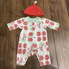 Petit Jam 60ロンパース帽子セット トマト 新生児 可愛い 春 赤のサムネイル