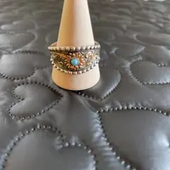 （お値下げ中）ターコイズ装飾シルバーリング【サイズ20】