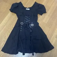 VOLCAN＆APHRODITE フリルUPベルトワンピース サブカル 地雷 黒