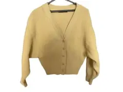 カーディガン　イエロー リブ編み　新品