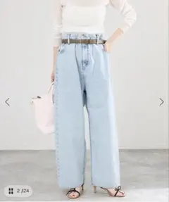 《美品》IENA ブラウジングデニムパンツのサムネイル
