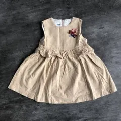 familiar ベージュ フリル付き ワンピース