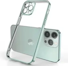 iPhone 13Pro用スクエアメッキケース アップルグリーン 221K518