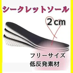 【2cm】シークレットインソール 靴 中敷き 身長 盛る 男女兼用 サイズ調整可