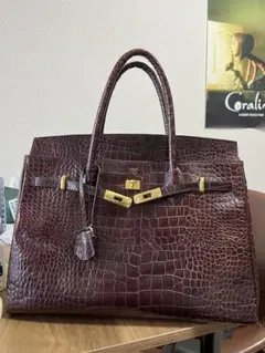 良品】Permâge ハンドバッグ クロコダイル型押し JRA認定 - メルカリ