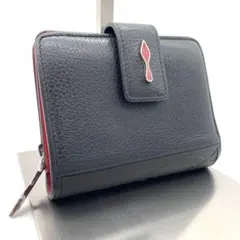 【極美品】クリスチャンルブタン　パロマ　折り財布　ラバーロゴ　レザー　黒のサムネイル