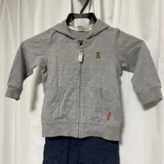 ミキハウス フード付きトレーナー 90cm グレー