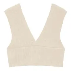 GU アイボリー リブ編みニットベスト