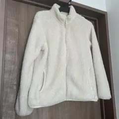 UNIQLOアイボリー ファーリーフリースジャケット キッズ 150cm