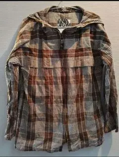 AN-AGRAMフード付きダメージ加工チェックジャケット