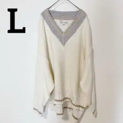 Vintage Havana 【L】オーバーサイズ Vネック ニット セーター