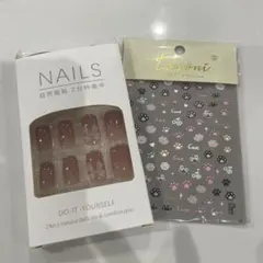 ネイルチップ ネイルシール 可愛い ピンク フォーマル 猫 犬 肉球 ジェルネイ