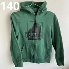 XLARGE ラージ キッズ フルジップ パーカー 140 グリーン