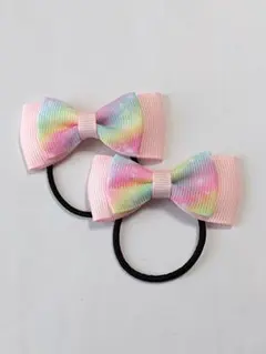 467 ヘアゴム　ピンクレインボー