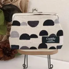 ハンドメイド　がま口ポーチ（半円柄）