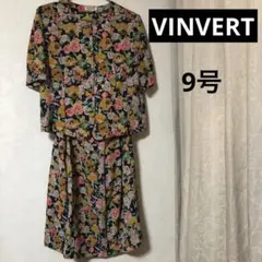 VINVERT 花柄 スカートスーツ上下セット 昭和レトロのサムネイル