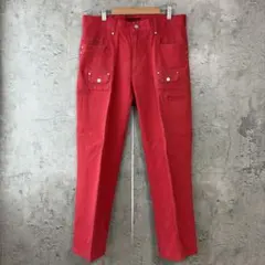 GOLDEN PRIX ストレッチ　ストレートパンツ　赤　派手　88 カジュアル