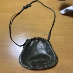 グリーンがま口ショルダーバッグ　昭和レトロ