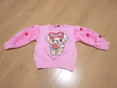 EARTHMAGIC くま柄ピンクリボントレーナー 100cm