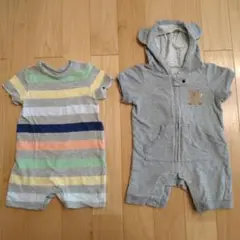 baby GAPストライプ 半袖ロンパース 　耳付きロンパース　2枚セット